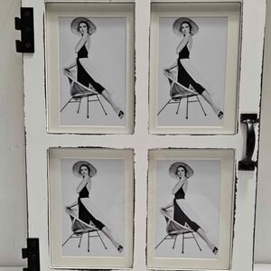 White Distressed Photo Frame Cabinet